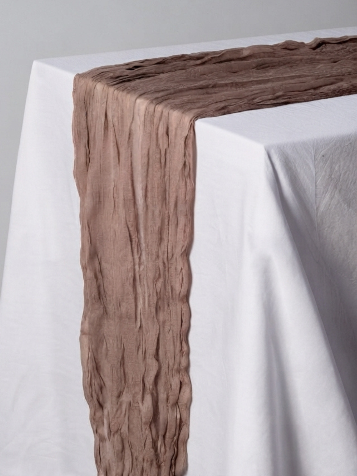 Mocha Cheesecloth Table Runner