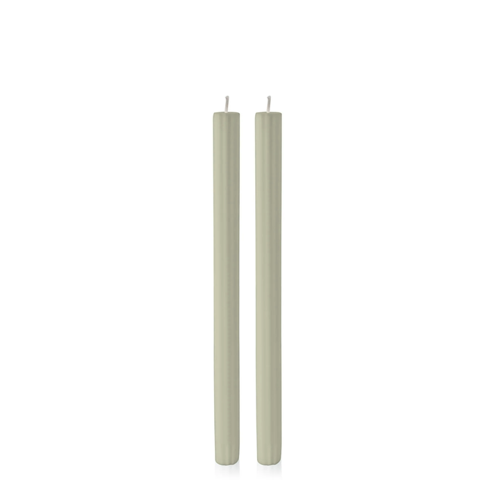 Pale Eucalypt 30cm Fluted Dinner Candles