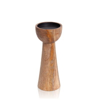 Natural Wood Large Ivy Wooden Pillar Holder