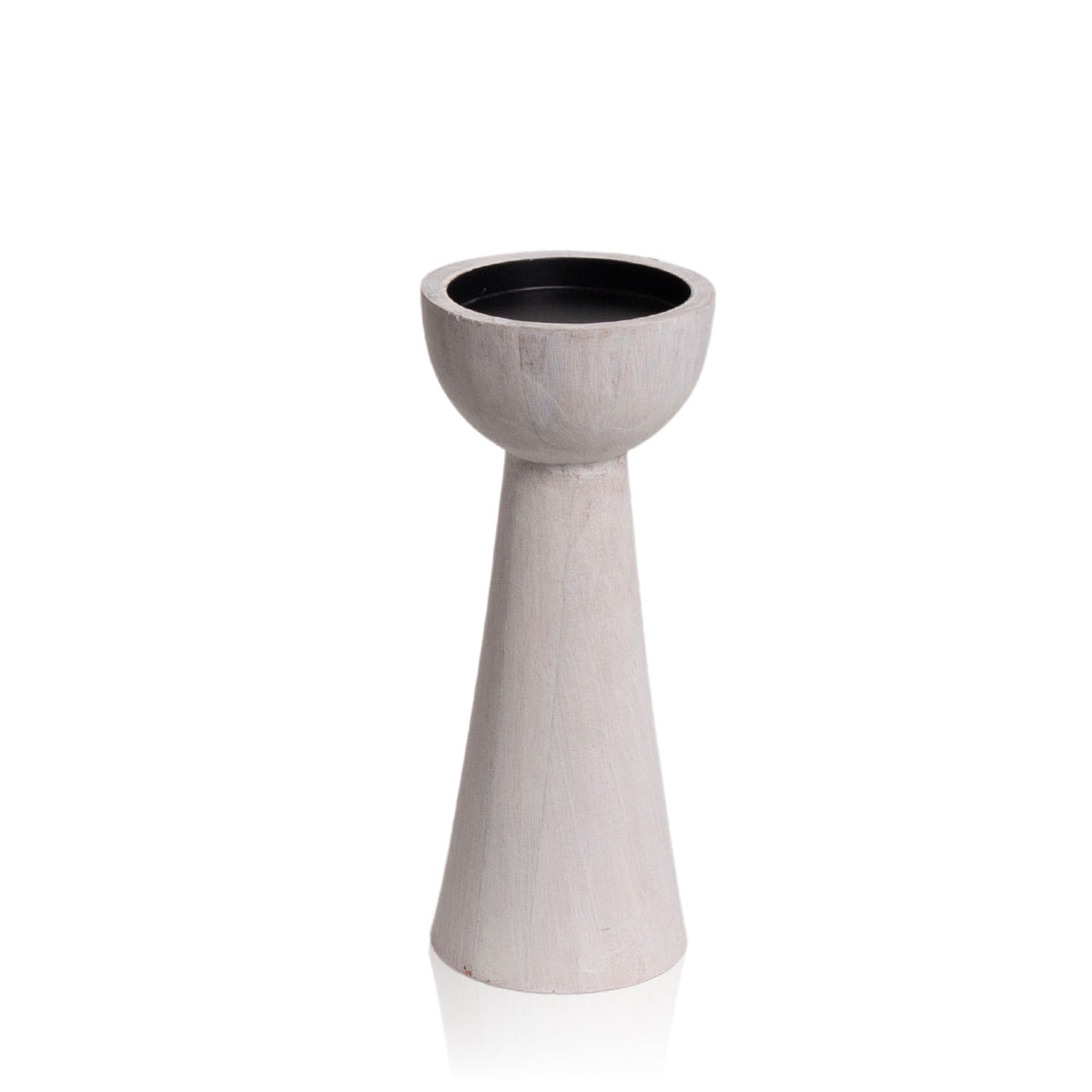 Whitewash Large Ivy Wooden Pillar Holder Pack of 1