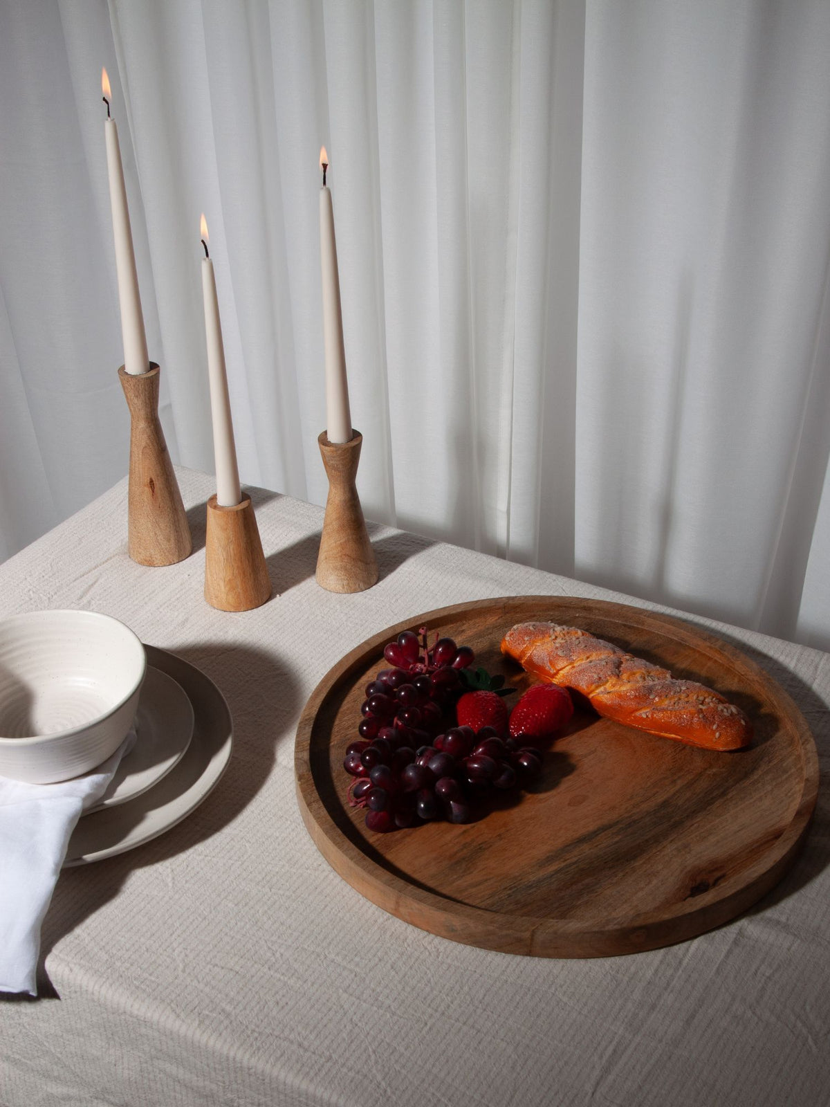 Natural Wood Hunter Round Wooden Tray
