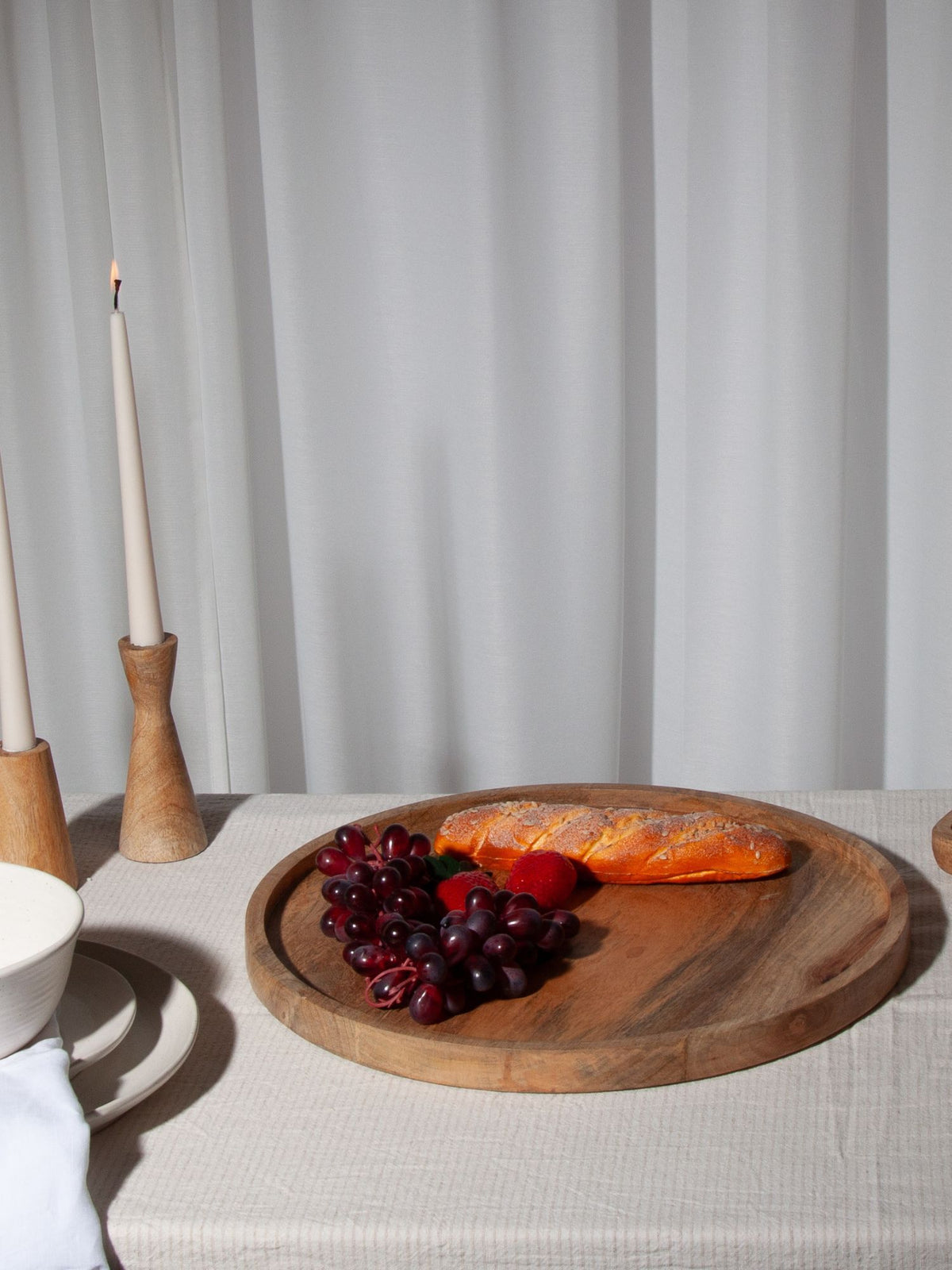 Natural Wood Hunter Round Wooden Tray