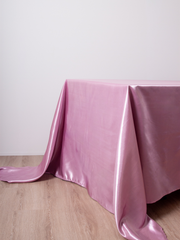 Pale Mauve Satin Rectangle Tablecloth - Medium