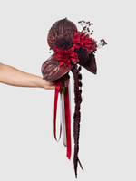 Red Dahlia & Anthurium Wedding Bouquet