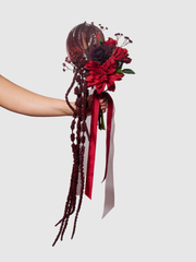 Red Dahlia & Anthurium Bridesmaid Bouquet