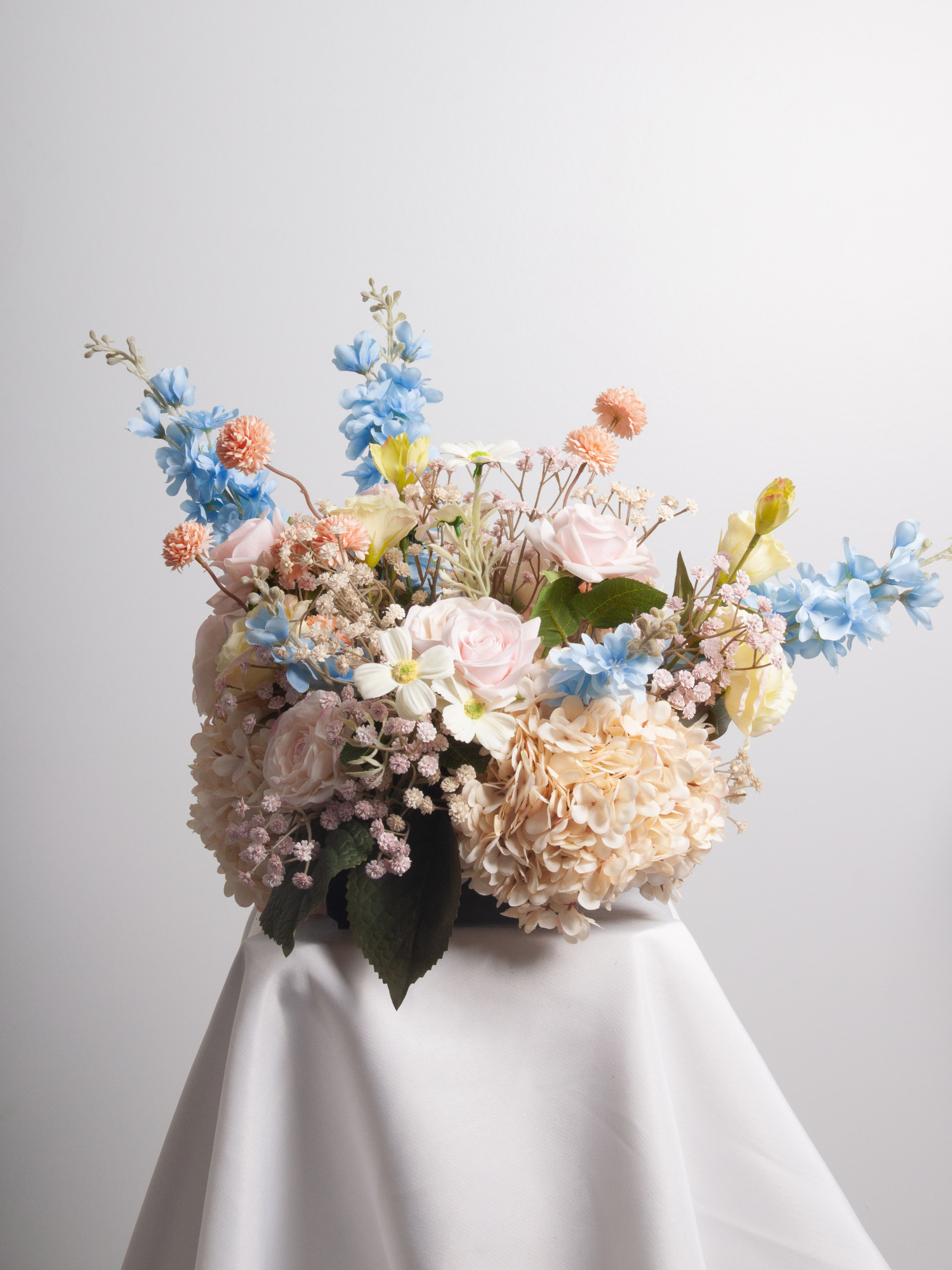 Blush Rose & Blue Delphinium Cloud - Large
