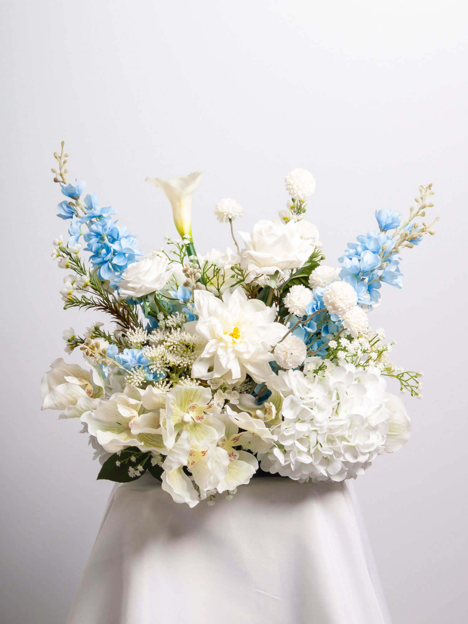 Blue Delphinium & White Rose Cloud - Extra Large