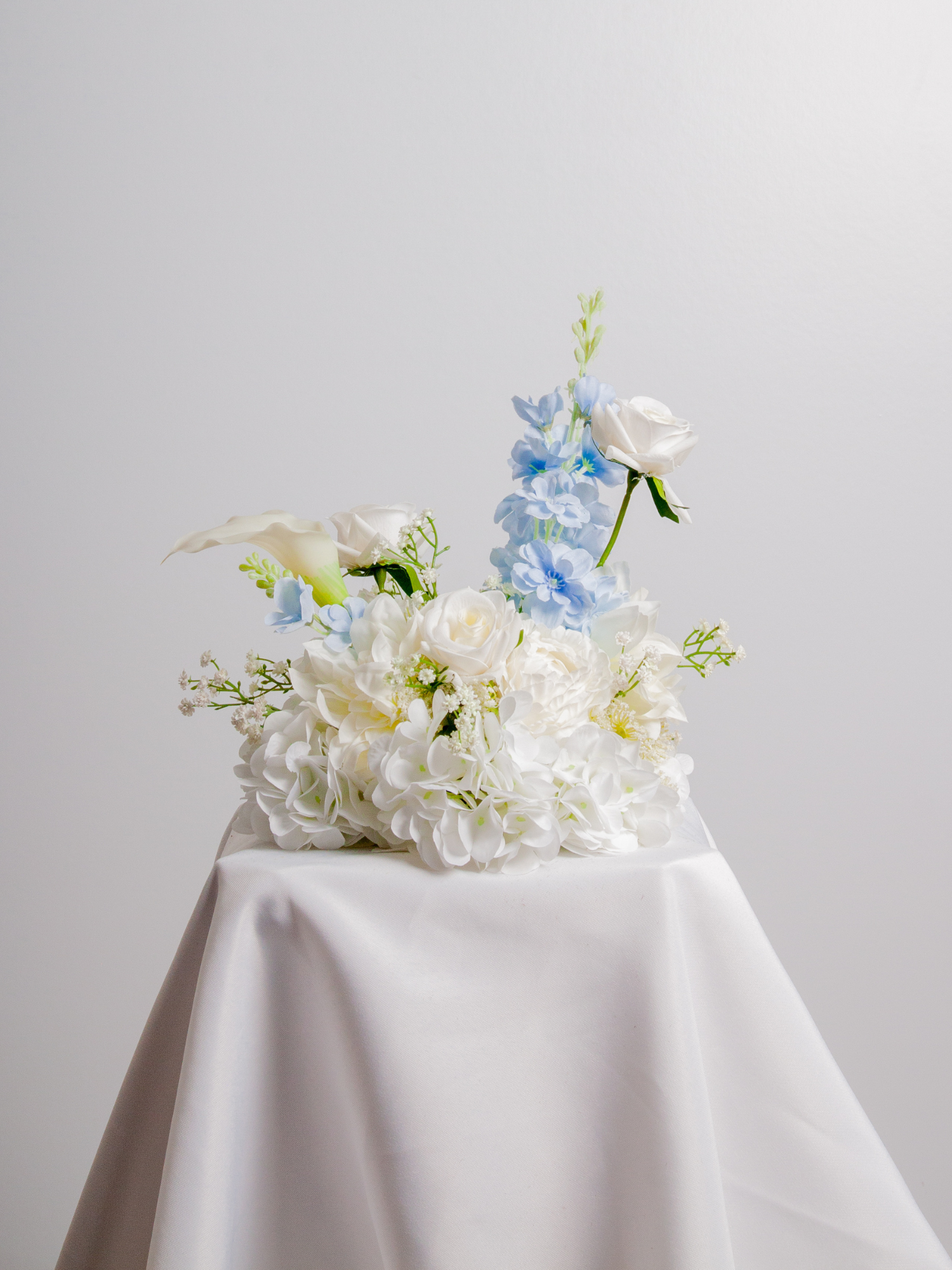 Blue Delphinium & White Rose Cloud - Small
