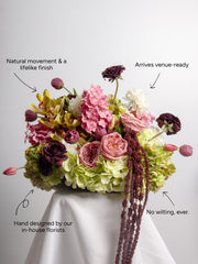 Pink Hydrangea & Burgundy Tulip Cloud - Large