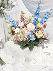 Blush Rose & Blue Delphinium Cloud - Large