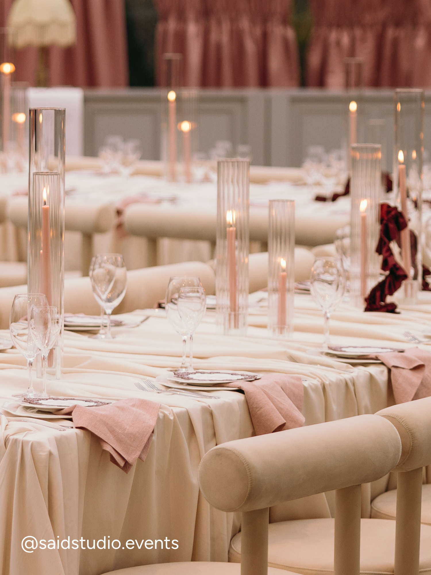 Vintage Blush 25cm Taper Candles