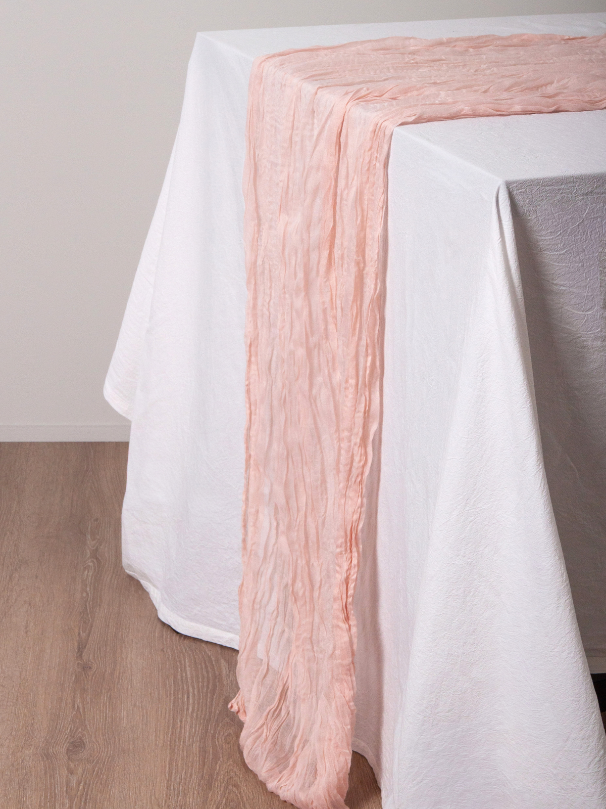 Blush Pink Cheesecloth Table Runner