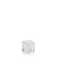 Clear Glass Cube Candle Holder - Small