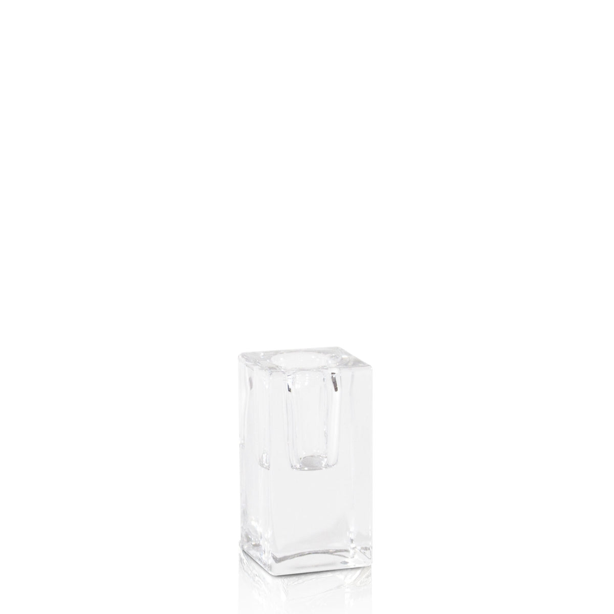 Clear Glass Cube Candle Holder - Large Pack of 1