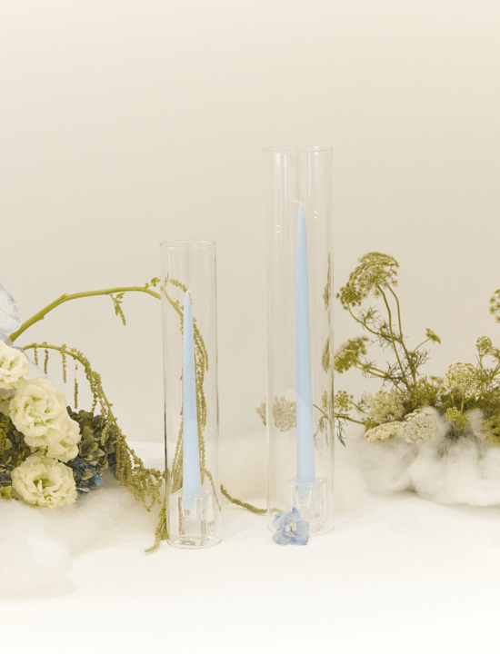 Clear Glass Cube Candle Holder - Large