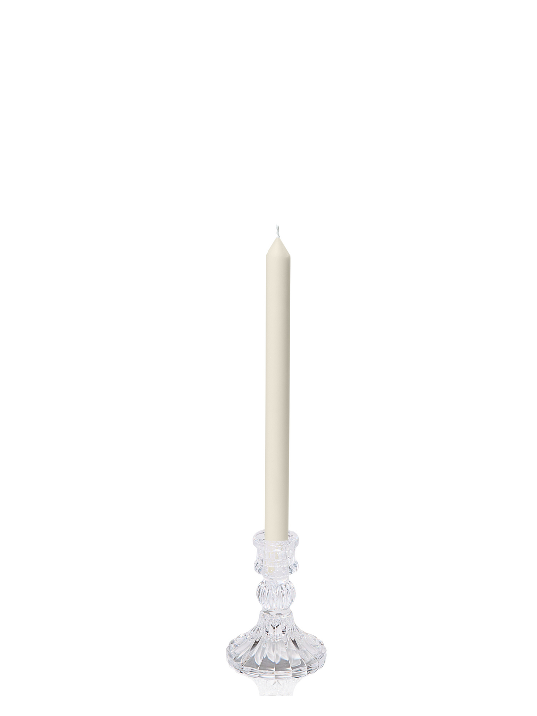 Ivory 30cm Dinner Candles with Estelle Glass Holders - Set of 12 Pack of 12