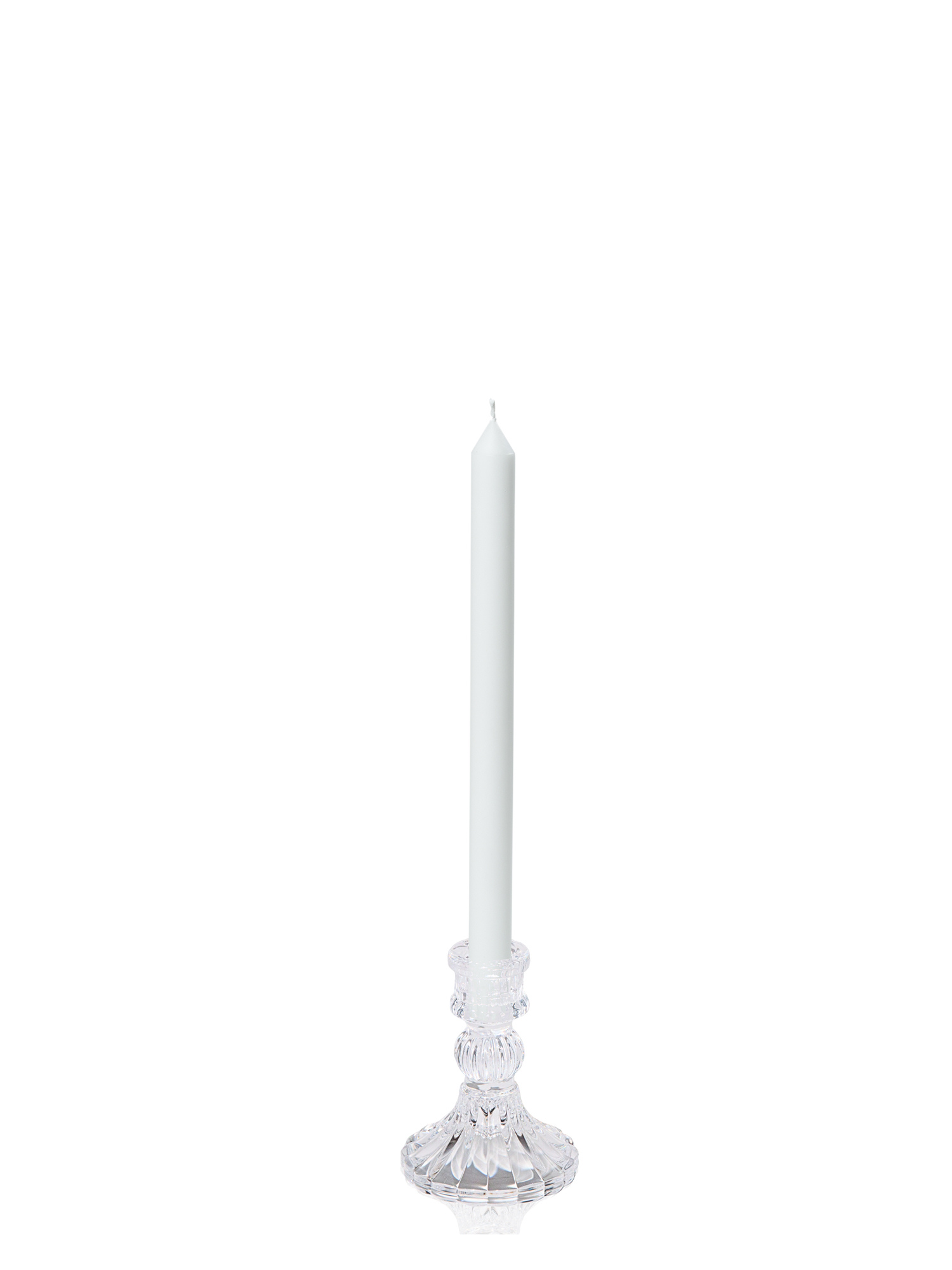White 30cm Dinner Candles with Estelle Glass Holders - Set of 12 Pack of 12