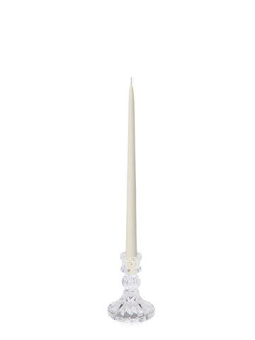 Ivory 35cm Taper Candles with Estelle Glass Holders - Set of 12 Pack of 12