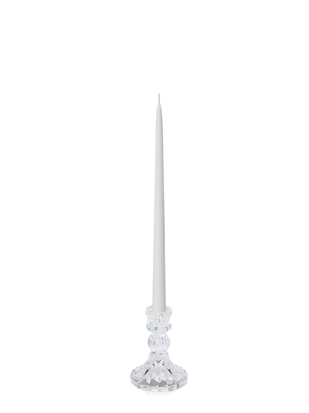 White 35cm Taper Candles with Estelle Glass Holders - Set of 12 Pack of 12