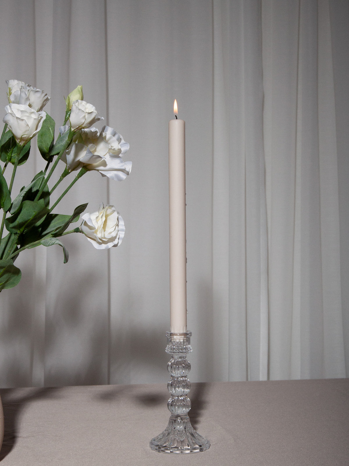 Clear Estelle Glass Candle Holder - Large Pack of 1