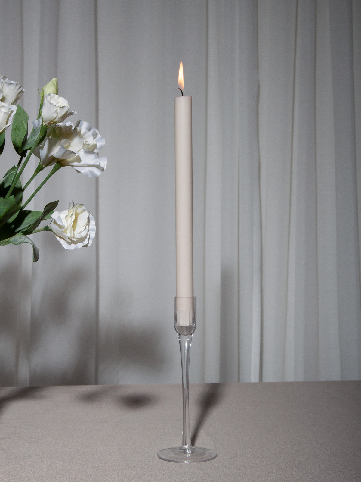 Clear Vivienne Glass Candle Holder - Medium