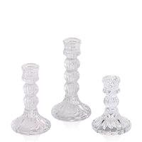 Clear Estelle Glass Candle Holder Trio