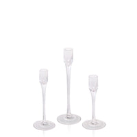 Clear Vivienne Glass Candle Holder Trio