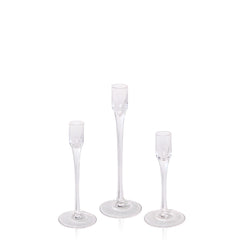 Clear Vivienne Glass Candle Holder Trio Pack of 1