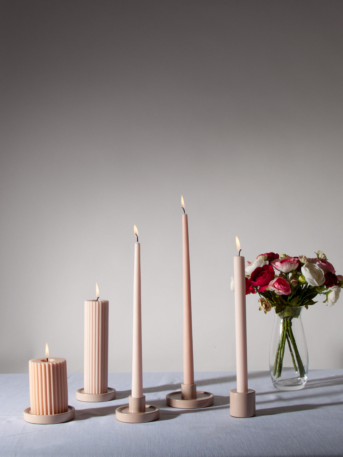 Dawn Blush Freya Ceramic Candle Holder
