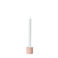 White 30cm Dinner Candles with Dawn Blush Freya Ceramic Candle Holders- Set of 4