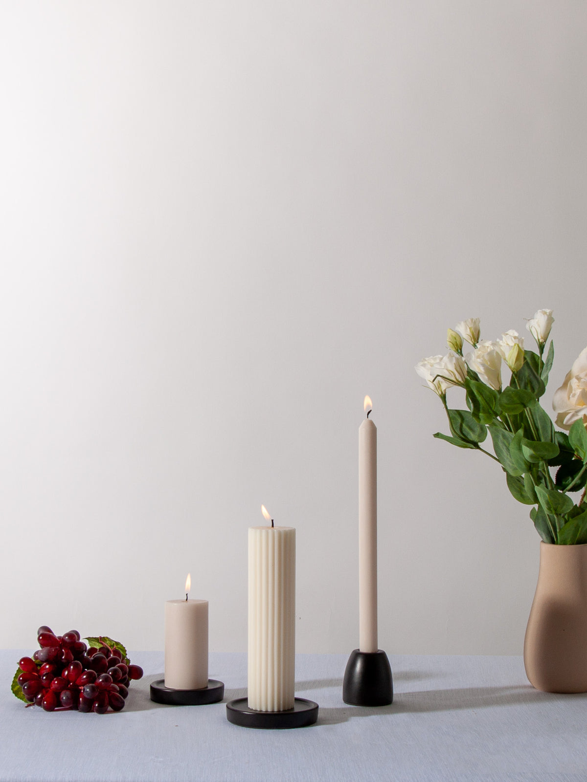 Black Ebony Ceramic Candle Holder