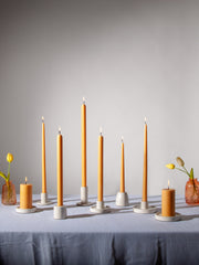 White Ebony Ceramic Candle Holder Pack of 1