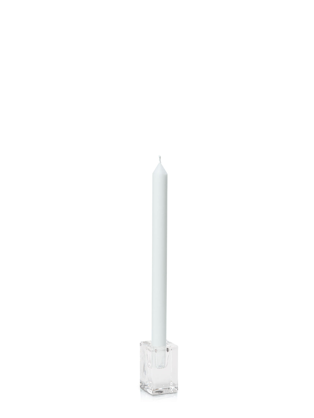 White 30cm Dinner Candles with Medium Glass Holders - Set of 12