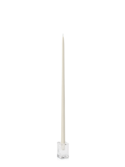 Ivory 55cm Taper Candles with Glass Cube Holders - Set of 6 Pack of 6
