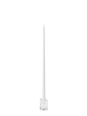 White 55cm Taper Candles with Glass Cube Holders - Set of 6 Pack of 6