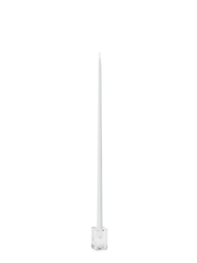 White 65cm Taper Candles with Glass Cube Holders - Set of 6 Pack of 6