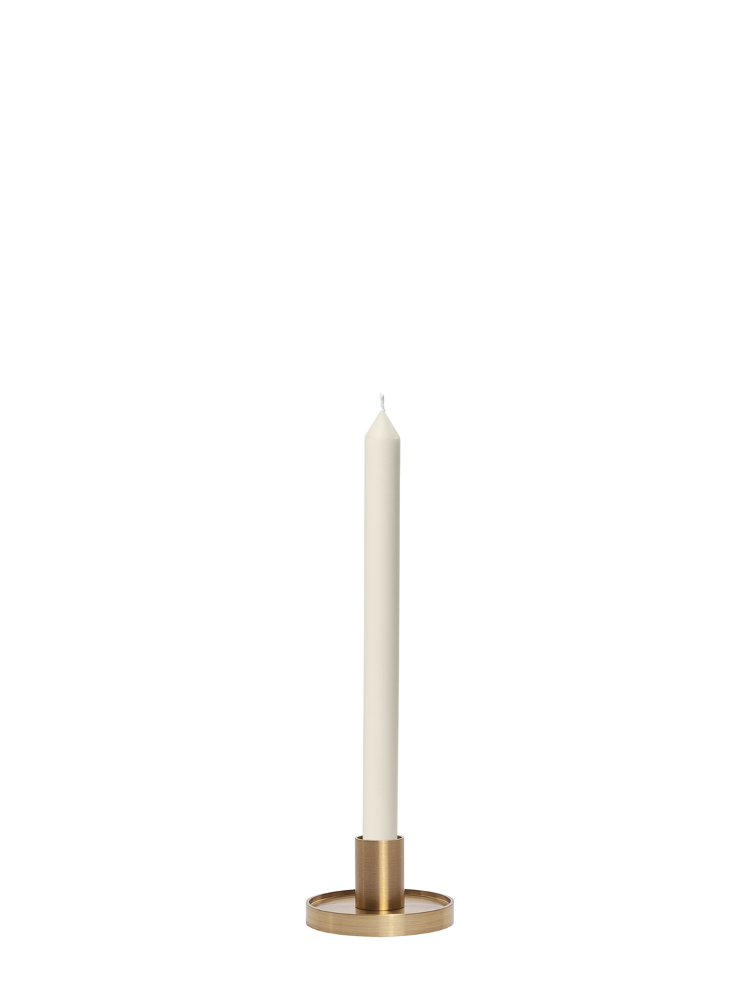 Ivory 30cm Dinner Candles with Small Gold Maya Metal Holders - Set of 12 Pack of 12