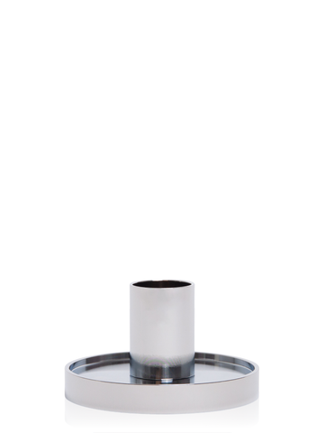 Ivory 30cm Dinner Candles with Small Silver Maya Metal Holders and Glass Sleeves - Set of 12