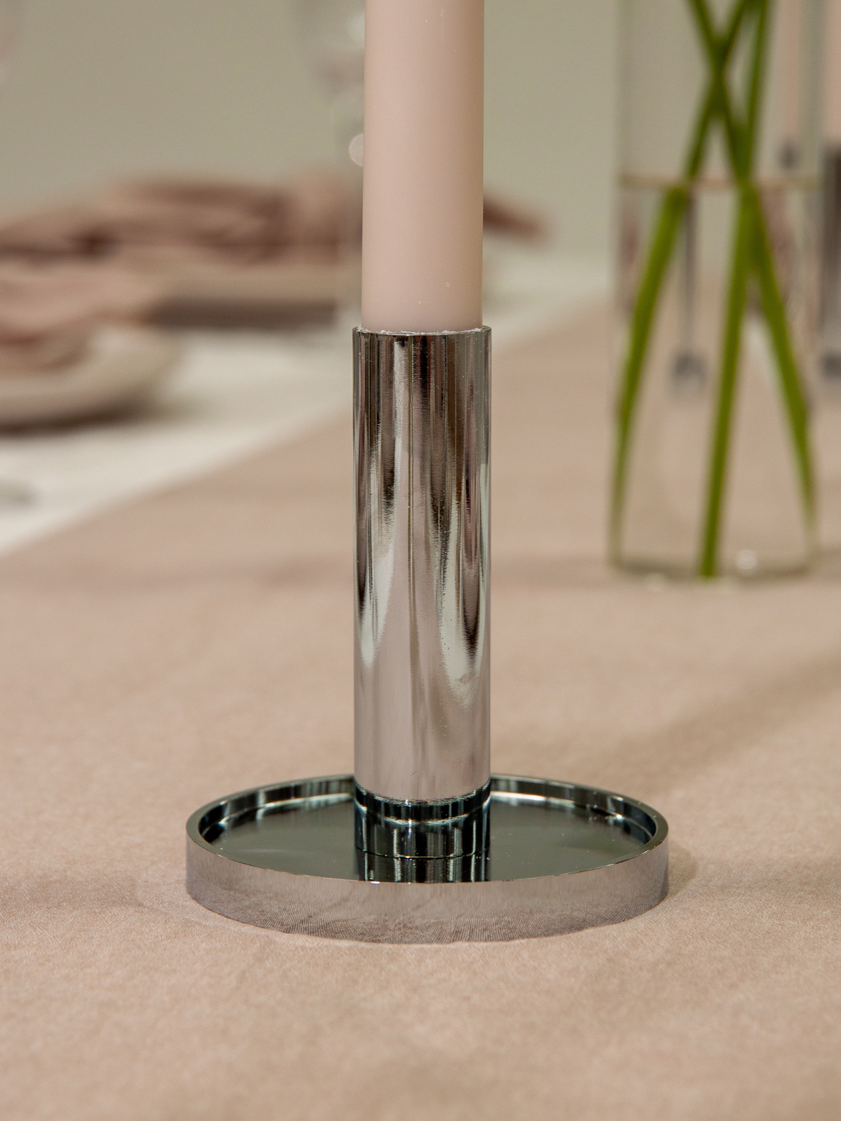 Silver Maya Metal Candle Holder - Large Pack of 1