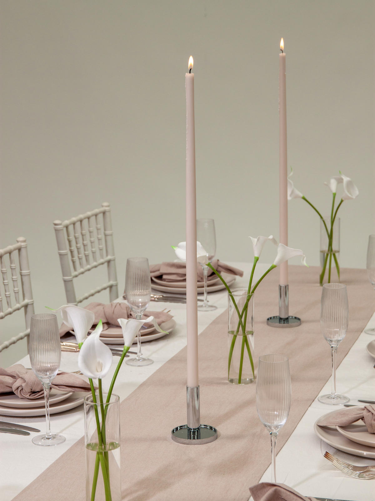 Silver Maya Metal Candle Holder - Large Pack of 1