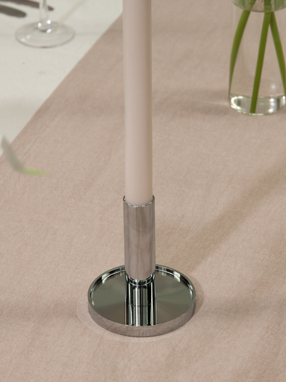 Silver Maya Metal Candle Holder - Large Pack of 1