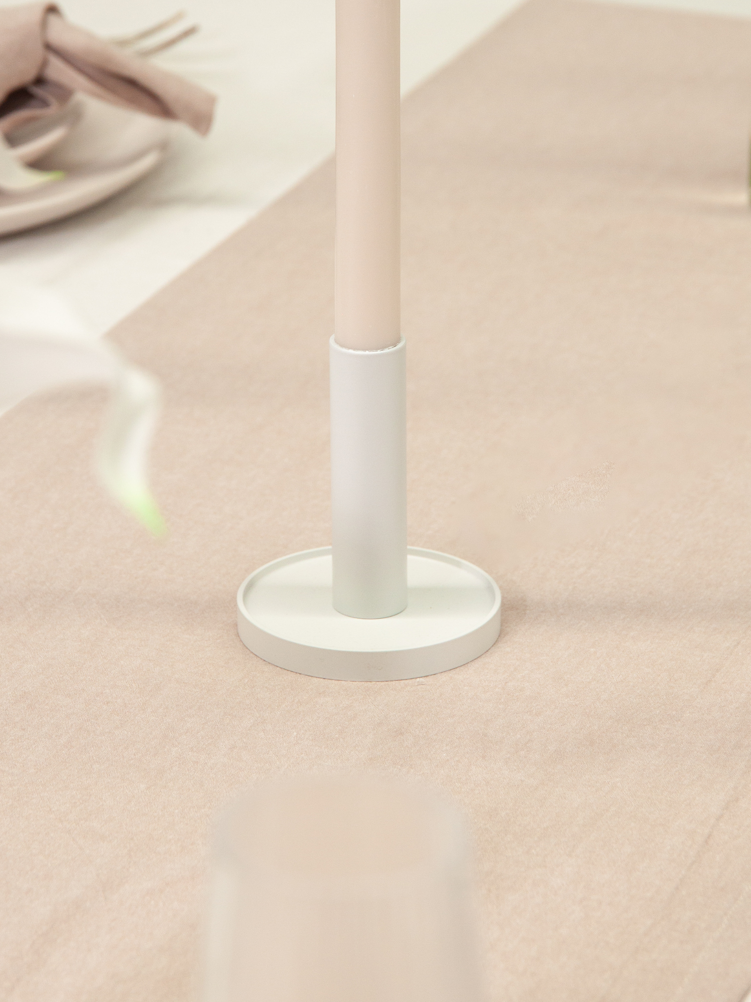 White Maya Metal Candle Holder - Large Pack of 1