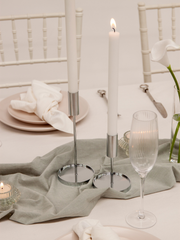 Silver Aria Metal Candle Holder - Medium Pack of 1