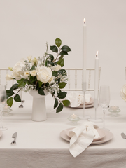 White Aria Metal Candle Holder - Medium Pack of 1