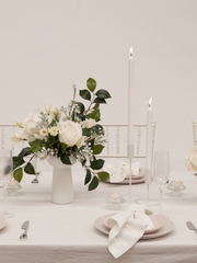 White Aria Metal Candle Holder - Large Pack of 1