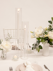 White Aria Metal Candle Holder - Large Pack of 1