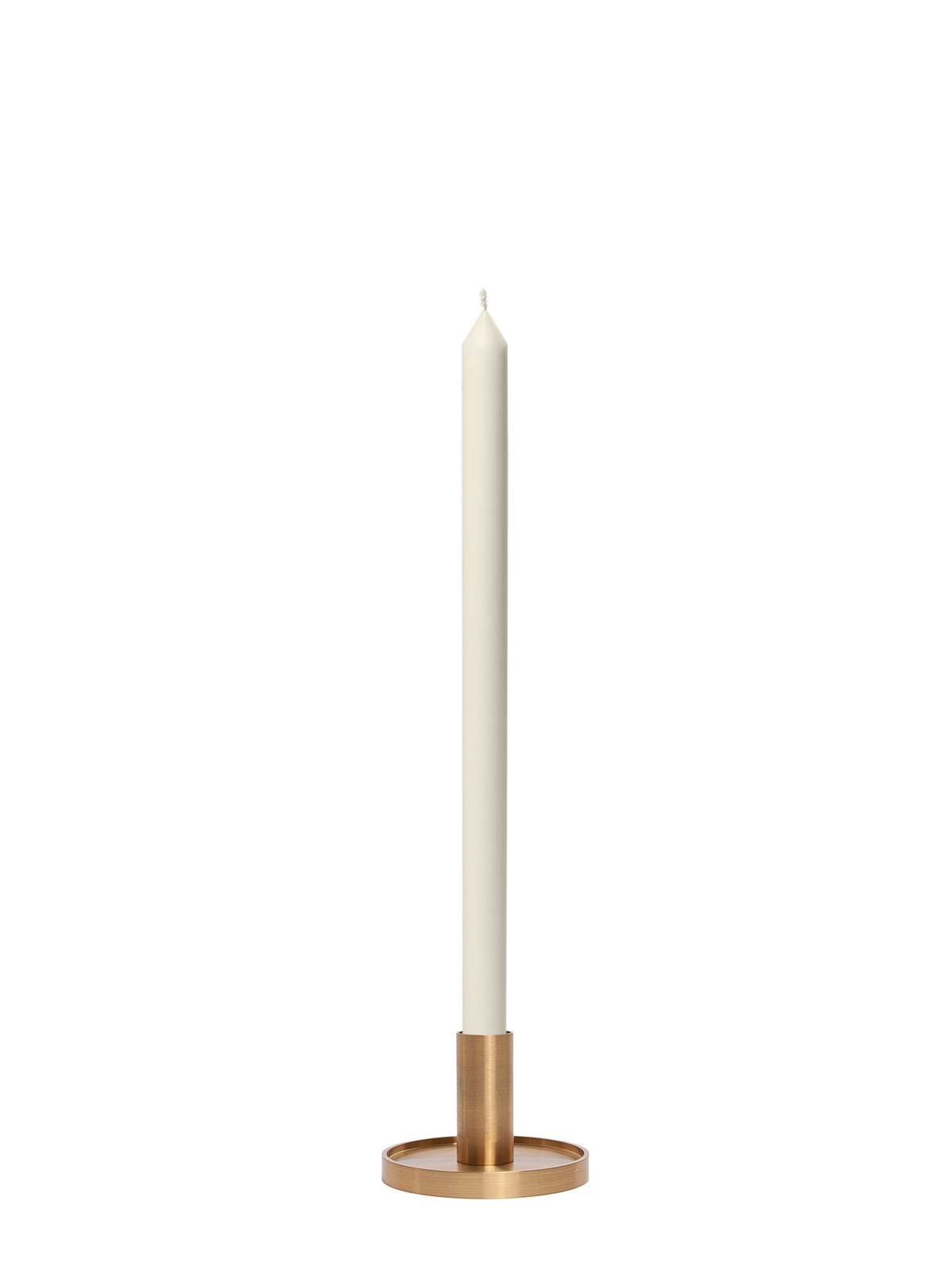 Ivory 40cm Dinner Candles with Medium Gold Maya Metal Holders - Set of 12 Pack of 12