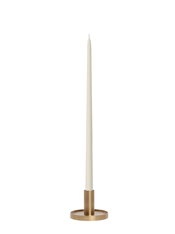 Ivory 45cm Taper Candles with Medium Gold Maya Metal Holders - Set of 6 Pack of 6