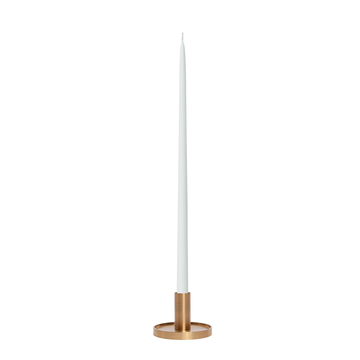 White 65cm Taper Candles with Medium Gold Maya Metal Holders - Set of 6 Pack of 6