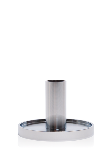 Ivory 35cm Taper Candles with Medium Silver Maya Metal Holders - Set of 12